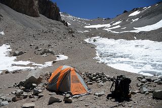 20 My Tent At Camp 1 5035m With The Trail Up To The Ameghino Col Ahead.jpg